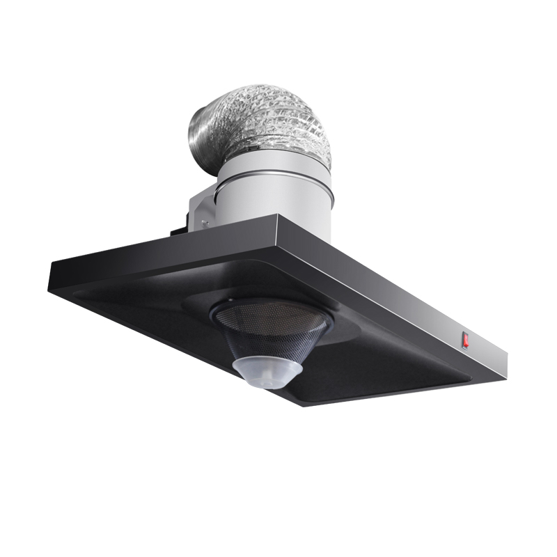 Simple Range Hood with Oblique Flow and Strong Suction