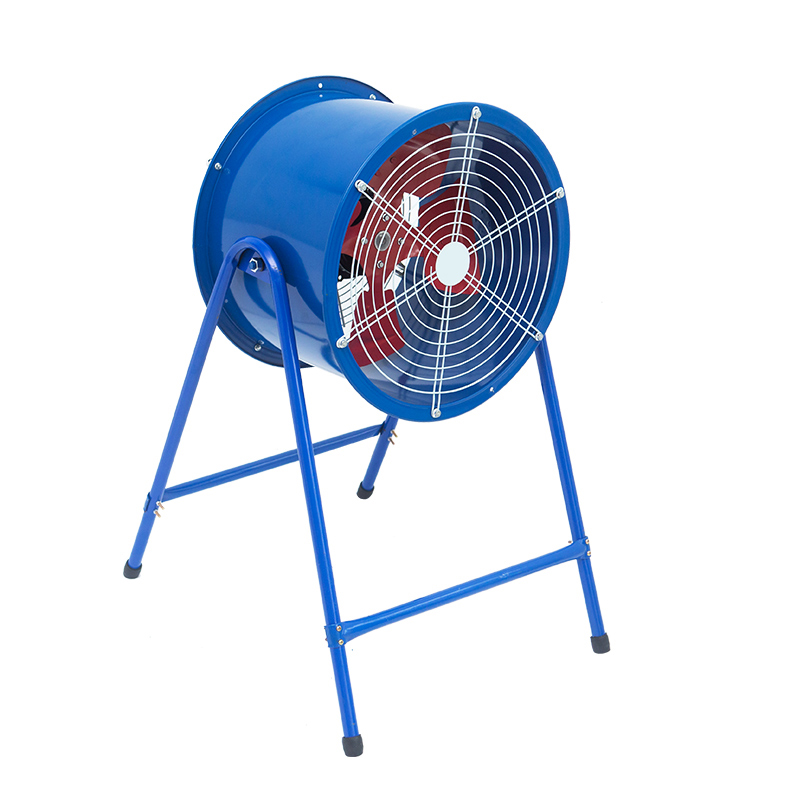 Blue Pneumatic Vertical Bracket Axial Flow Industrial Fan, High-Power Position-Type Powerful Exhaust Fan